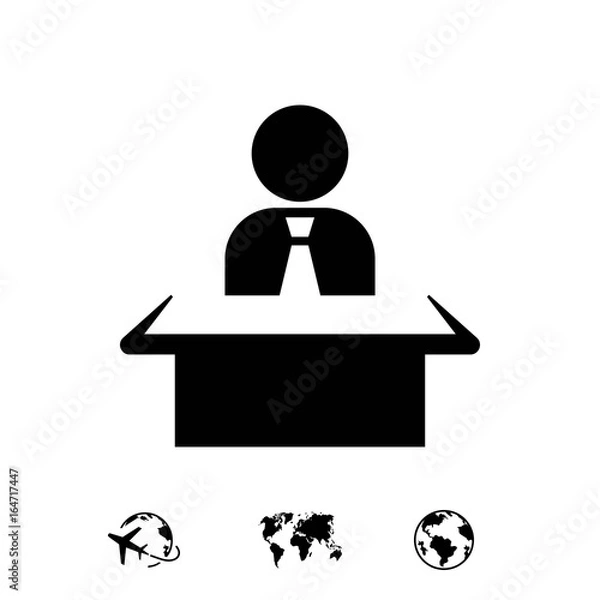 Obraz man sitting at the table icon stock vector illustration flat design