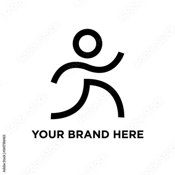 Obraz human running simple bold line minimal logo