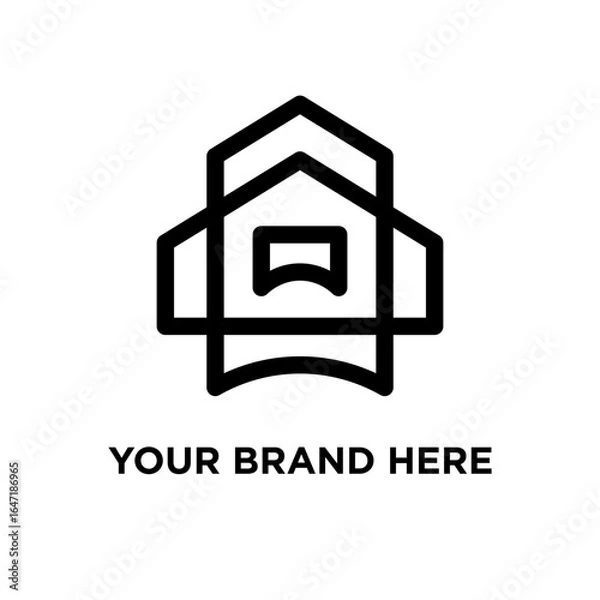 Obraz home rocket simple bold line minimal log