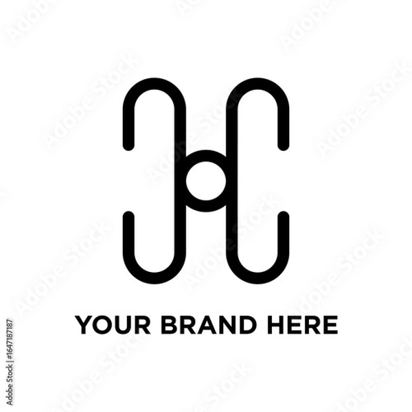 Obraz Dual Link simple bold line minimal logo.eps