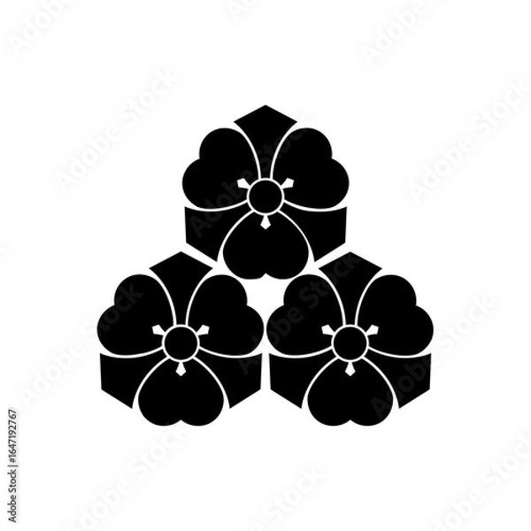 Obraz 片喰紋・三盛り片喰（みつもりけんかたばみ）