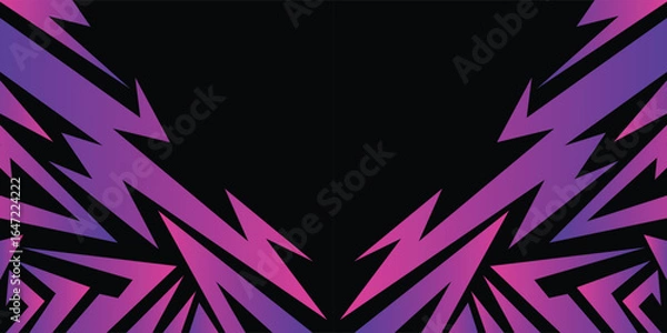 Obraz Abstract background with jagged purple gradient lines pattern and copy space area