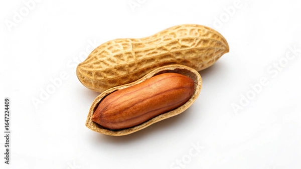 Fototapeta Peanut in Shell Close-Up – Nut Photography, Healthy Snack, Organic Peanut, Brown Shell, Natural Food, Groundnut, Protein Source, Nut Background, Edible Nut, Natural Nutrition, Peanut Macro, Raw Nut, N