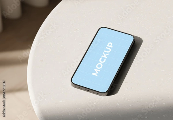 Obraz Simple Smartphone Mockup Laying on Desk