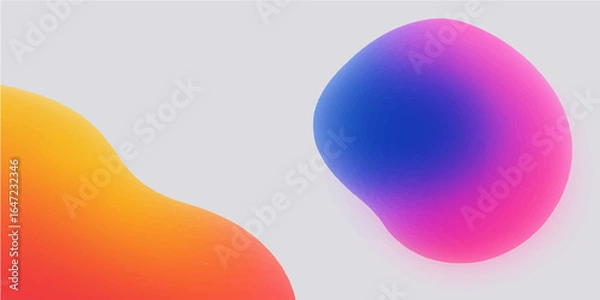 Fototapeta Colorful 3D glossy spheres with purple, blue, and green reflections decorate a white background in a festive Easter illustration