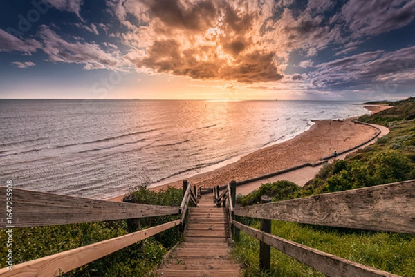 Fototapeta Sunset over sea