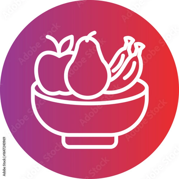 Obraz Fruit Bowl Vector Style Icon