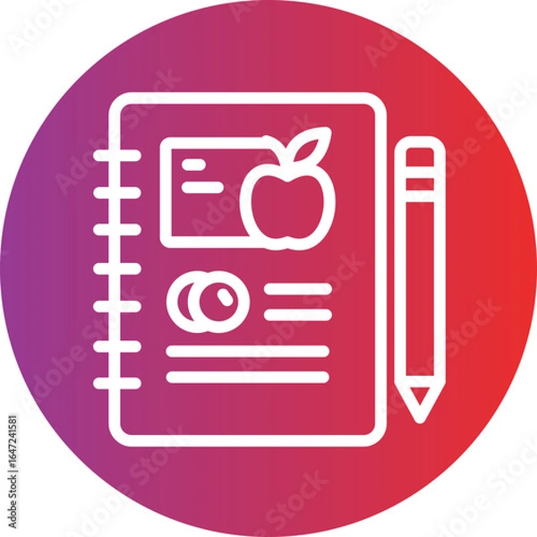 Obraz Food Journal Vector Style Icon