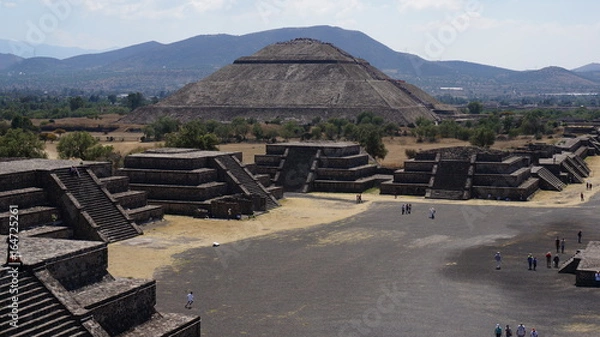 Fototapeta Méxique pyramides aztèques 
