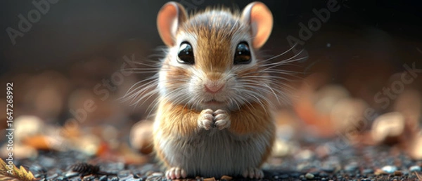 Fototapeta A Charming Animated Hamster with a Gentle Look