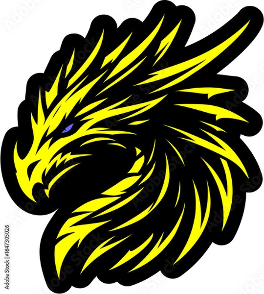 Obraz Dragon Head cutting sticker vector