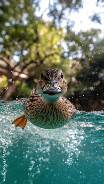 Obraz Duck Underwater, Close-Up