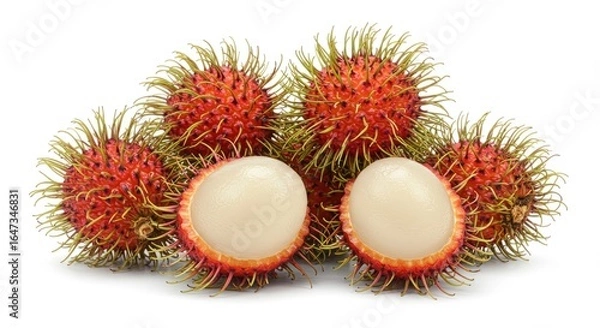 Fototapeta rambutan on white background