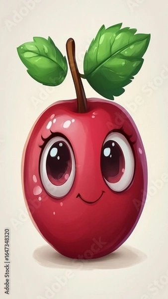 Obraz Cute Cartoon Apple Illustration