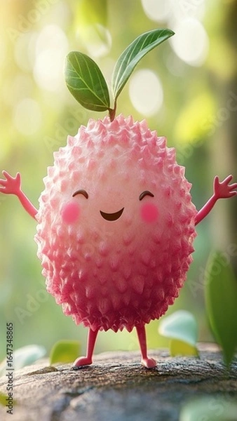 Obraz Happy Lychee Fruit Cartoon