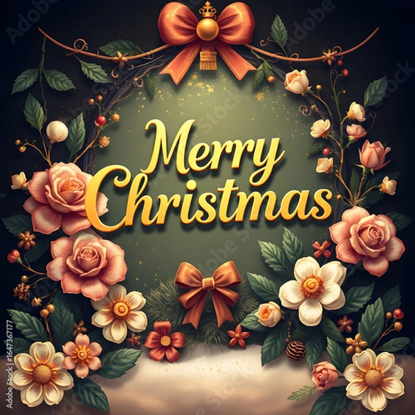 Fototapeta merry christmas greeting 