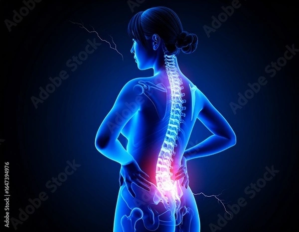 Fototapeta 腰に痛みを感じる女性