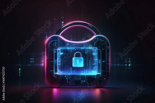 Obraz Secure digital padlock protecting data with cutting edge technology and cyber security defense systems