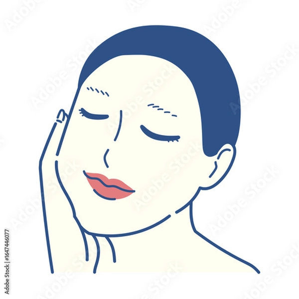 Fototapeta 手書き_女性_上半身_01