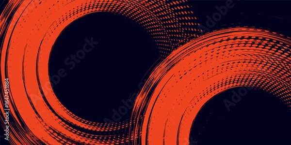 Fototapeta Tire tracks, motorbike wheel or car tread marks, grunge vector. Bicycle or motocross road rally tire tracks, speed motorbike racing rubber track pattern, traction tires in red.