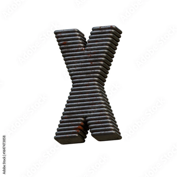 Obraz Rusty Wire 3D Alphabet or PNG Letters