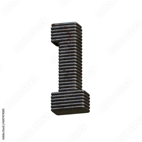 Fototapeta Rusty Wire 3D Alphabet or PNG Letters