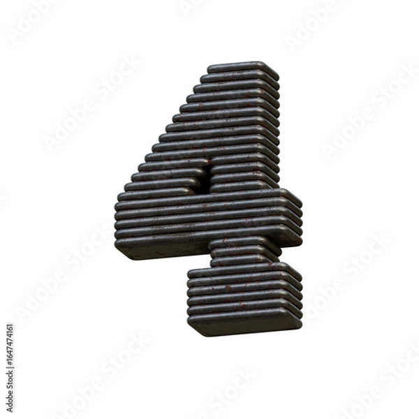 Obraz Rusty Wire 3D Alphabet or PNG Letters