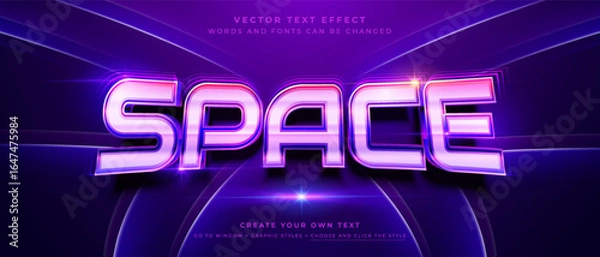 Obraz Space text effect on futuristic blue background