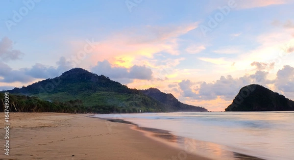 Fototapeta Sunset Lagoon with Island View in Banyuwangi