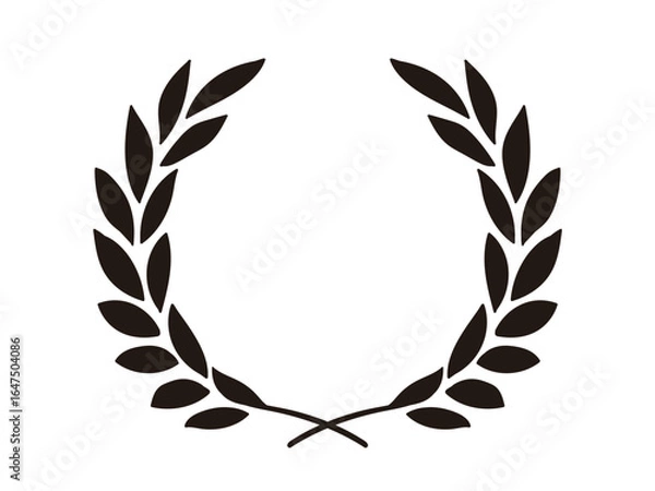 Obraz 黒い月桂樹のシンプルなランキングアイコン
