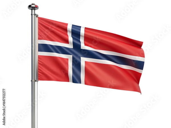 Obraz flag of norway isolated on white background 