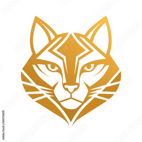 Fototapeta Download A Cat Golden Head Icon,  Vector Art Illustration  Eps File For Design.