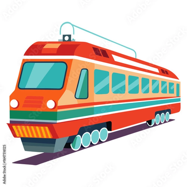 Fototapeta Download A Realistic Of A Motorail Train Isolated Vector Illustration Eps File For Design.