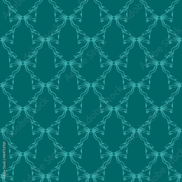 Fototapeta seamless pattern with bow doodle line