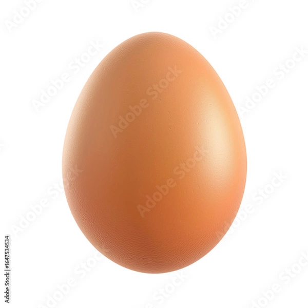 Fototapeta Egg of Life: A single, perfectly formed brown egg stands alone, its smooth surface gleaming with a soft, natural glow, symbolizing purity and the potential for new life.