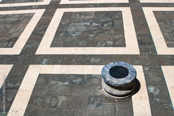 Obraz Geometric floor of the inner courtyard of the Palace of the Grand Master of the Knights of Rhodes, Greece