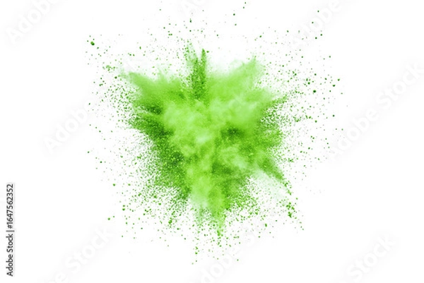 Obraz Green powder explosion isolated on transparent background
