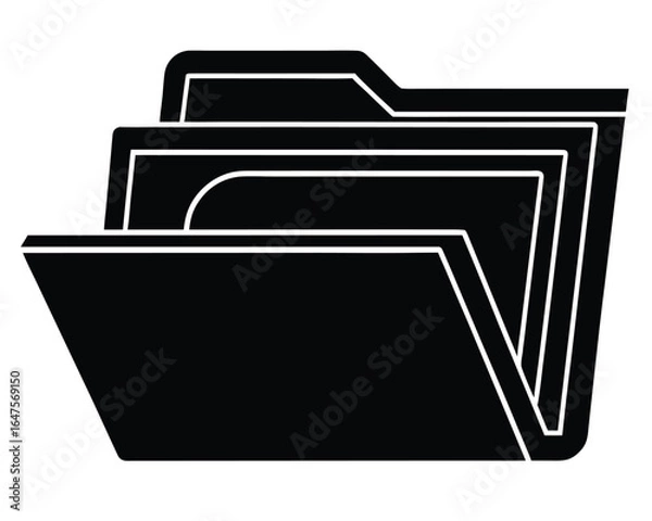 Fototapeta Organized File Folder Icon Design on a Clean White Background