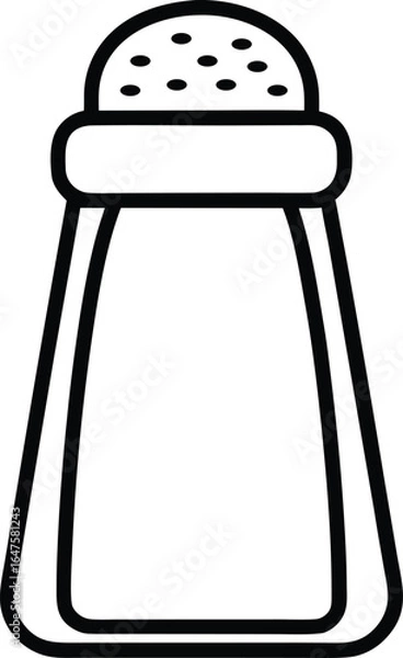 Fototapeta Modern Outline Style Icon of a Salt or Pepper Shaker on White Background