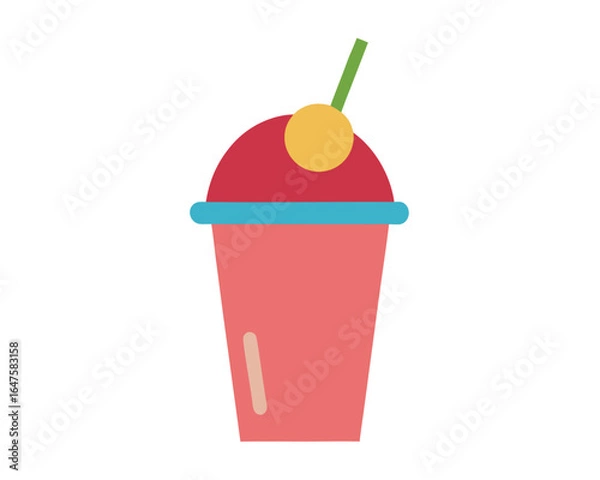 Fototapeta Smoothie Vector Icon Refreshing Drink Illustration