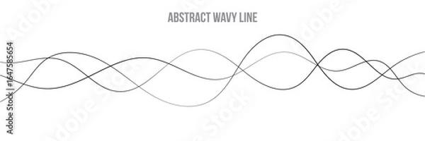 Fototapeta Abstract grey wave lines on transparent background. Technology, data science, geometric border pattern. Isolated on white background. Vector illustration in eps 10.