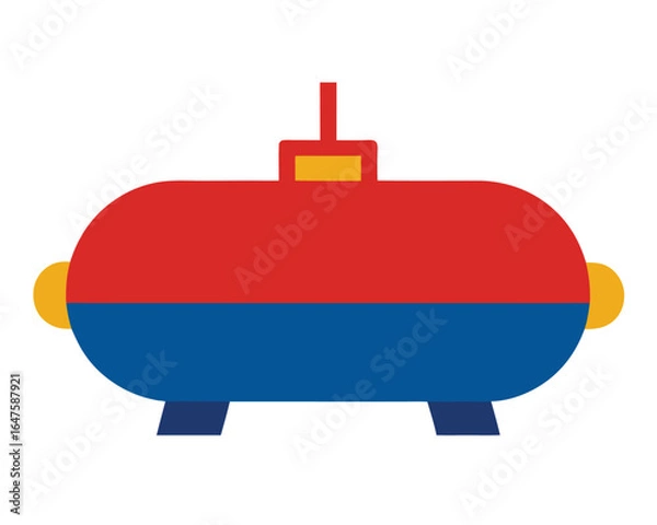 Fototapeta Colorful air tank vector icon for industrial gas storage.
