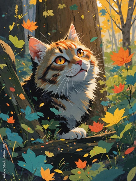 Obraz cat in the forest