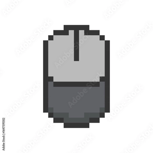 Fototapeta Computer mouse illustration with pixel design. Isolated vector icon on white background