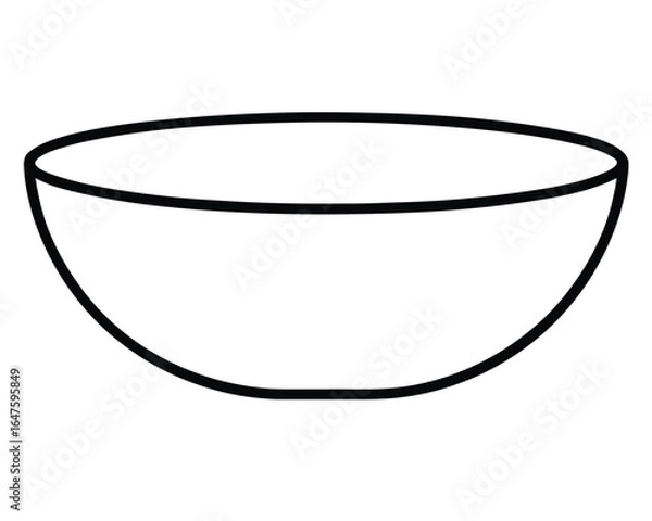 Fototapeta Simple Bowl Vector Icon Graphic Illustration on White Background