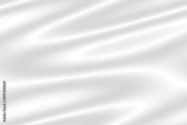 Fototapeta Abstract smooth elegant white silk fabric texture with soft flowing satin waves background.
