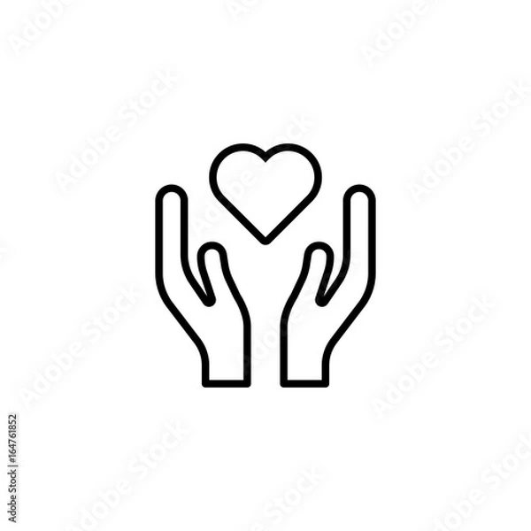 Obraz heart in hands icon on white background