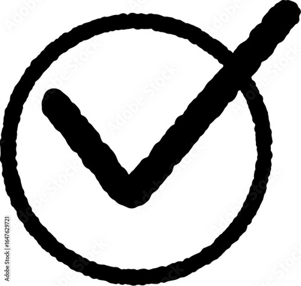 Obraz Check blue Mark Inside Circular Frame Vector Icon