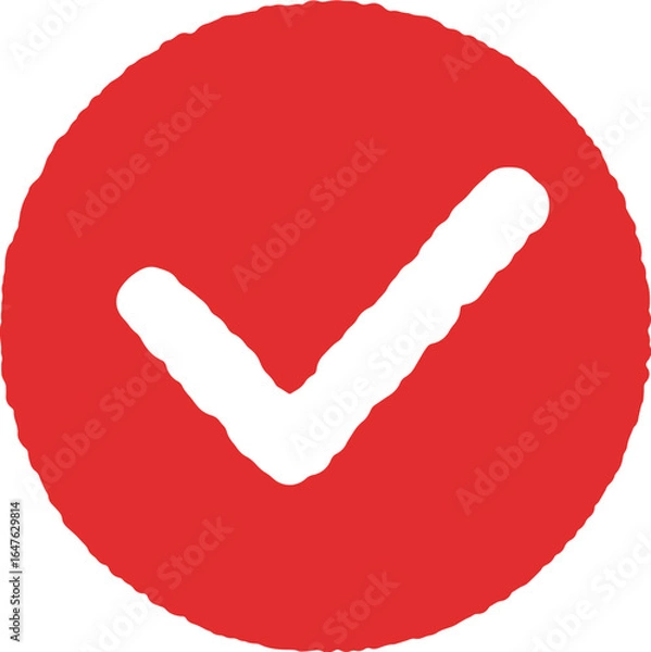 Obraz Hand Drawn Check Mark Inside Circular Frame Vector Icon