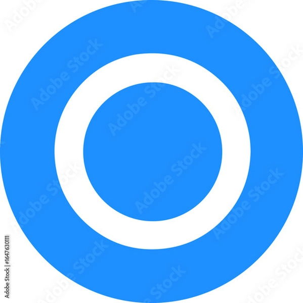 Obraz Blue Circle Inside Circular Frame Vector Icon
